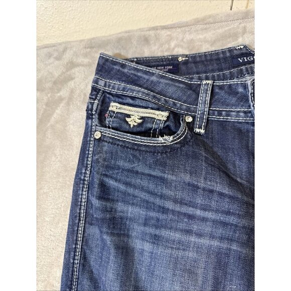 Women’s Vigoss Denim Jeans New York Slim Boot Rhinestones Size 9/10 - Picture 4 of 12